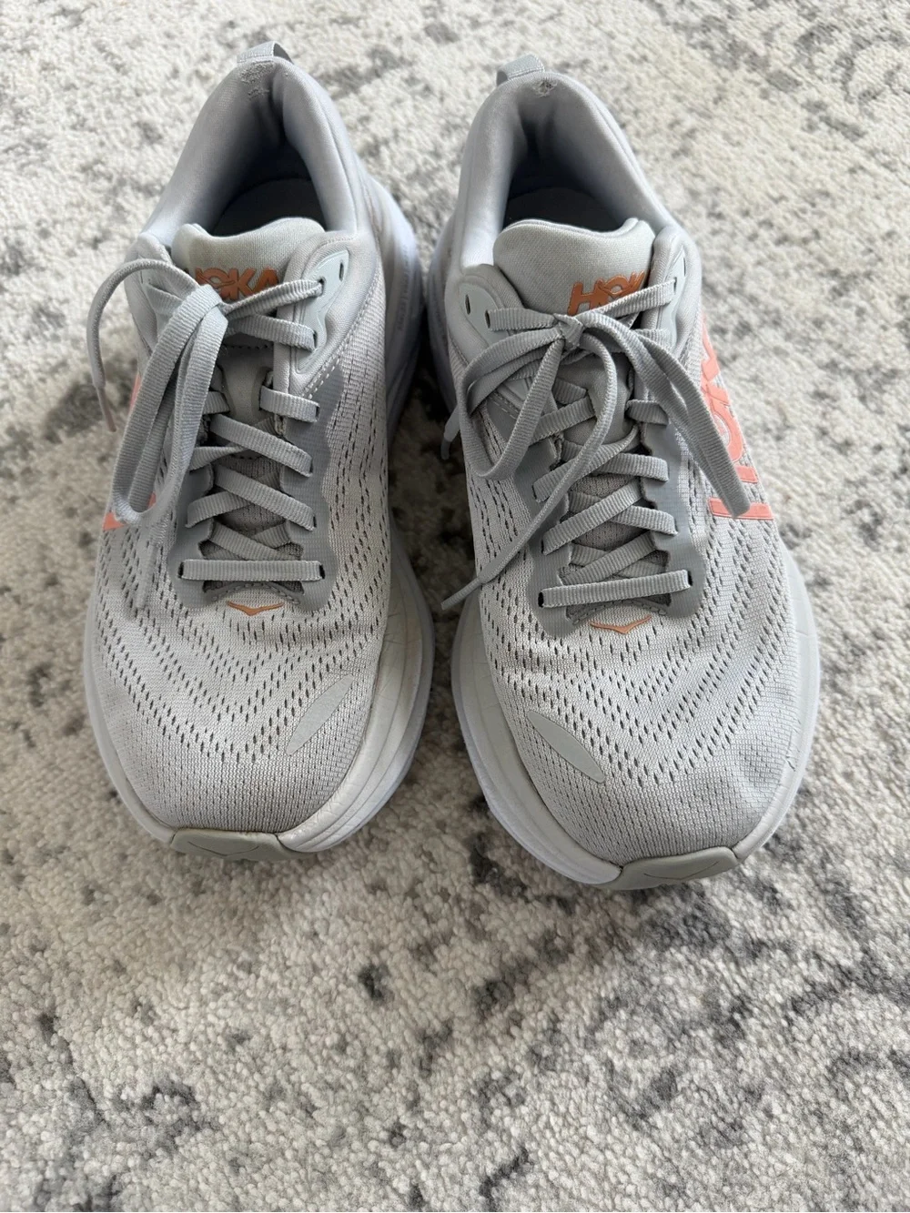 Hoka Bondi 8 Running Shoes Harbor Mist Lunar Rock